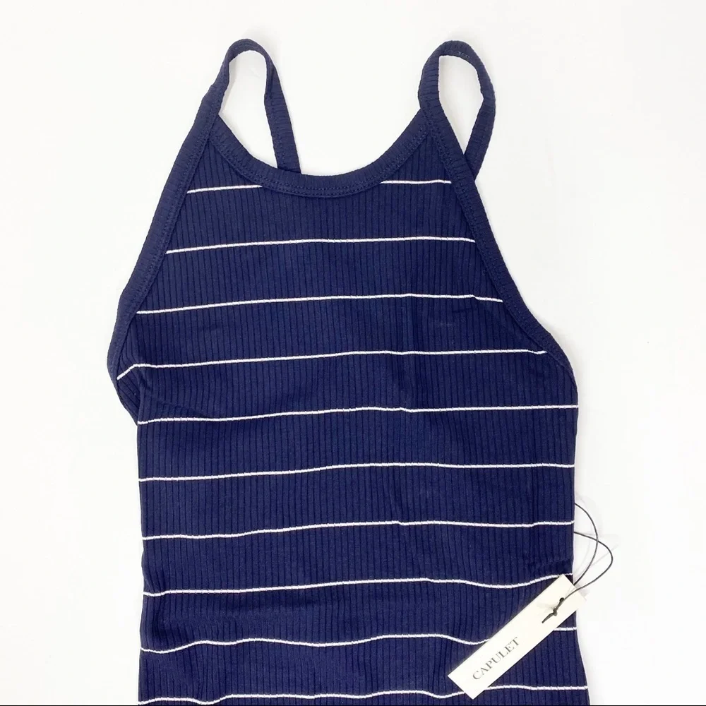 Revolve Capulet Scoop Back Striped Bodysuit NWT L - Picture 4 of 8